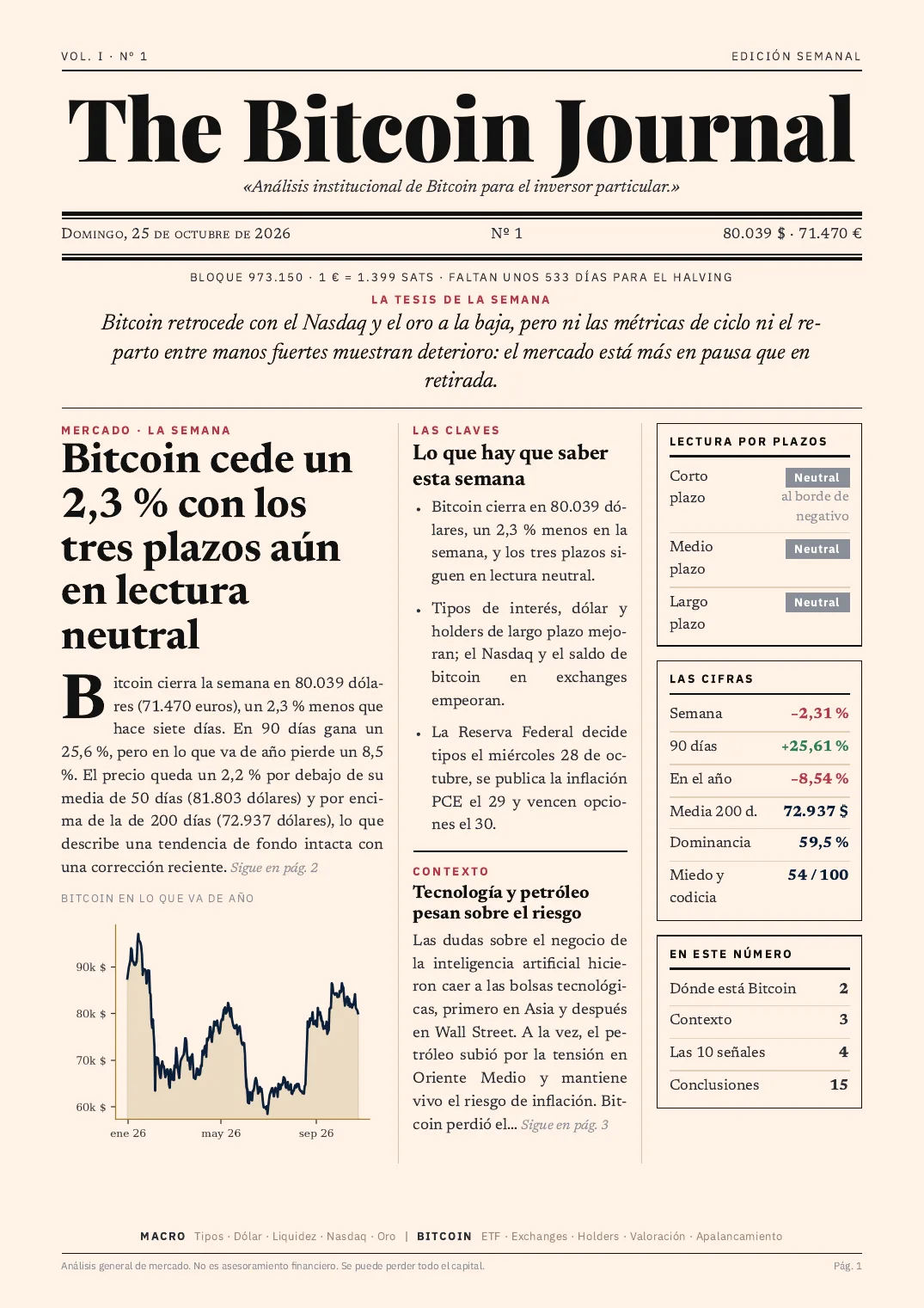 Portada de Nº 1 de The Bitcoin Journal